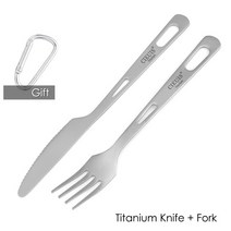 캠핑용 티타늄 식기 세트 Ti 스푼 포크 나이프 젓가락 아웃도어 부시크래프트 피크닉 관광 칼 키트, 06 Fork Knife