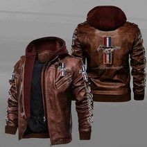 라이더 바이크 자켓 남자 가죽 새로운 겨울 eurosize 39s pu 머스탱 로고 긴 소매 지퍼 후드 양털 안감 패션 따뜻한 코트 유지