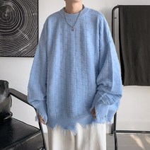 누더기 스웨터 남 루즈핏 겨울 라운드 패션 인스타 디자인 높은 스트리트 남성 브랜드맨투맨 겨울 스웨트셔츠 남자후드티 맨투맨코디