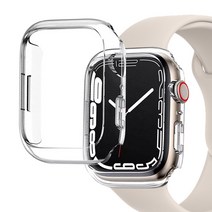 스티키 애플 워치 SE2 클리어 투명 하드 케이스+필름 1매, 애플워치 SE2 44mm