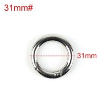 2PCS 봄 후크 Carabiner 라운드 푸시 게이트 스냅 오픈 반지 키 캠핑 등산 액세서리, 31mm