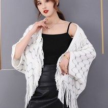 복고풍 가디건 여행룩 여자니트 우아한 빈티지 오피스룩 세련된 망토 수술 레이스