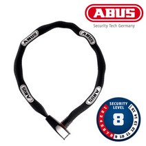 ABUS 아부스 8807K 85cm 자전거용 체인락 자물쇠 8등급 두꺼운 체인, 블랙