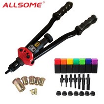 해외 ALLSOME BT 607 리벳 너트 도구 핸드 블라인드 리베 터 핸드 리베 터 리벳 건 7 미터 맨드 렐 70pcs