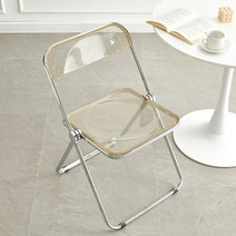 아크릴 투명 의자 접이식 체어, 옐로우