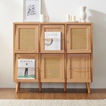 소티디자인 헤이즐 라탄 플랩도어 수납장 1100, 캄포+조립 P601RTOAP