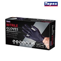 테이팩스 니트릴 장갑 블랙 x 100개 S M L 사이즈 다용도 식품용 요리용 미용 검정 라텍스장갑