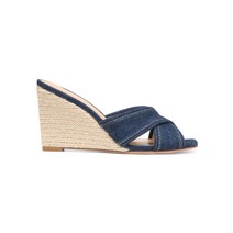 VERONICA BEARD 베로니카비어드 Edna Crossover Raffia Wedge 샌들 - MOUNTAIN BLUE 223431