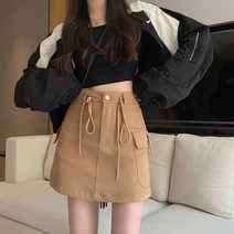 얼굴스팀기 페이스스티머 미스트기 피부관리기 데님 스커트 하이 웨스트 슬리밍 우아한 레이스 업 여성 의, 02 Khaki color_04 l