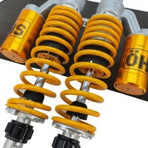 오토바이댐퍼 충격흡수 업소용 보호 커퍼 스프링 쇼바, Ohlins 외부 실버 옐로우340mm