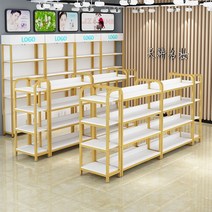 마트 진열대 편의점 백화점 쇼핑몰 간식 진열장 화장품 가방 수납대 스탠드 펜트리 의류 보석, 60 x 60 x 130 골드 프레임