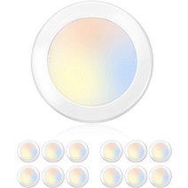 hykolity 1.6cm(5/6인치) 가능한 CCT LED 디스크 라이트 플러시 마운트 3000K/4000K/5000K 조절