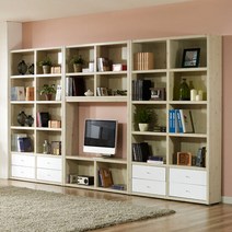 엘마 3600 TV하서랍형 책장 풀세트, 색상:화이트