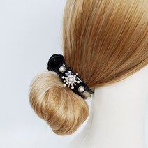 러블리 앤티크 큐빅 진주 올림머리 반묶음 똥머리 원형 헤어 집게핀