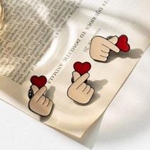 손 하트 브로치 배찌 스마일 브롯치 가방꾸미기 러브 배지 뱃지 옷핀 뺏지 미니 벳지 _ 22092786EA