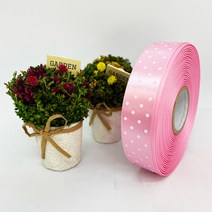 포장 리본 끈 제이제이리본 공단땡땡이리본15mm 25mm 30컬러 (길이 45M ) 공단리본, SD1