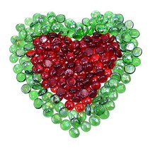 Kissvian 플랫 유리 구슬/보석/스톤/비즈 홈 데코 꽃병 필러 테이블 스캐터 아트 공예 수족관용 0.9kg2파운드 1720mm 약 1.9cm3/4인치 블루 아쿠아 USA 미국, Red & Green