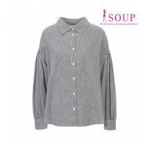 [숲(SOUP)] 스모킹 슬리브 스트라이프 블라우스(SW8LS8B)