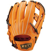 유니글러브 【나인 이닝】일본 제토 ZETT SOFT STEER 성인용 풀 소가죽 야구 글러브, H클래스, 주황/검정, 우투, 성인 6호