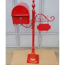 스탠드 우체통 주택 대형 벽걸이 우편함 빌라 정원 공원용 금속 우편함 야외 신문 편지 상자 풀 세트 레트로 클래식 F6017125540, 14