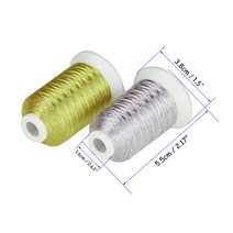 재봉실 Simthread 골드 실버 색상 금속 자수 실 손 또는 기계 6 스풀 각 550 야드, 한개옵션0
