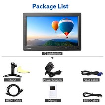 터치모니터왕 터치스크린모니터 Eyoyo-10 인치 IPS HDMI 1024x768 CCTV 보안 모니터 PC LCD 화면용 소형 TV 컴퓨터 디스플레이 43 BNC VGA AV, 02 EM10P_02 AU 플러그