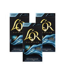 로르 에스프레소 파푸아 뉴 기니 인텐시티 7 커피 캡슐 10개 Lor Espresso Papua New Guinea Coffee Capsules, 3팩