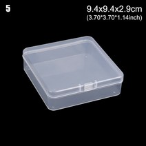 마켓비 수납장 틈새 다용도 철제 이케아 다용도실 모듈 3단 얇은 시리즈 폭좁은 500투명 플라스틱 보관 보석 상자 비즈 귀걸이 알약 네일 아트 팁 컨테이너 잡화 주최자 작은, 9.4x9.4x2.9cm