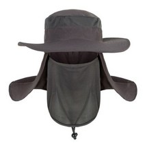얼굴 햇빛 가리개 농사 모자 목 여름 넥워머 자외선 차단 마스크 골프 방수 큰 넓은 가장자리 방풍 태양 보호 낚시 어부 양산 버킷 야외 남자, Dark grey, Dark grey