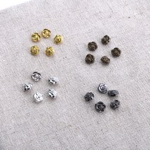 짱패브릭 인형옷부자재) (5개)미니 로즈 금속 단추, 엔틱