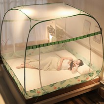 사각 접이식 침대 모기장 텐트 (요술행주 증정) 미세방충망 접는 이불모기장 1인용 특대형 신생아 싱글 거실 바닥있는