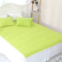 이솔홈 국내산 순면 피그먼트 침대 패드 이불 겸용 60수 아사, 연두