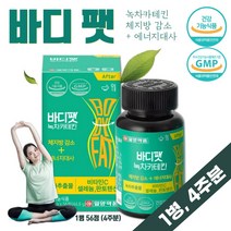 녹차 카테킨 다이어트 1통 약 4주분 하루 2알 식약처 인증 복합 기능성 건강 기능 식품 항산화 체지방 감소 혈중 콜레스테롤 개선 도움 유해산소 남자 여자 과체중 중년, 4통   16주분