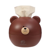 디엠스쿱 곰돌이 물티슈케이스 휴지케이스 티슈케이스, 브라운, 1개