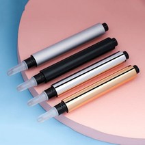 실리콘립브러쉬 안지워지는립스틱 골드 실버 매트 블랙 트위스트 펜 빈 립 글로스 실리콘 브러시 팁 화장품 여드름 오일 용기 컨실러 튜브 3ml, 13.100pcs - gold