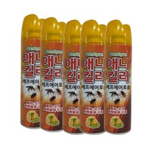 (주)삼현제약 애니킬라 에프에어로솔 파리 모기 바퀴 제거 스프레이 400ml(레몬향), 5개