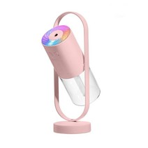 회전 가습기 무선 360 ° 수화 분무 USB 충전 프로젝션 램프 자동차 휴대용, 핑크 [표준]