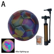 자블라니 New Reflective Soccer Ball Luminous Night Glow Footballs With Pump and Net for Student Trainin, 1.NO.4