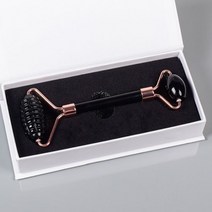 블랙 흑요석 얼굴 관리 도구 톱니 롤러 구아샤 세트 천연 석재 크리스탈 마사지 건강 피부 해독, 06 roller set