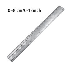 1pc 15/20/30cm 눈금자 알루미늄 합금 스트레이트 통치자 보호 스케일 측정 그리기 도구 학교 사무실, [03] 30cm, 03 30cm
