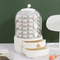 매장용 주얼리진열 360회전 보석함 귀걸이진열대 먼지차단, 화이트