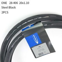 슈발베 원 one 타이어 20x1.1 스틸 와이어 20 인치 28-406 451 검정색 노란색 가장자리 접는 small wheel bike, 28-406 블랙 2개