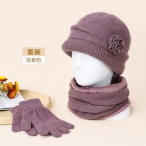 라이팡팡 노인 모자 할머니 어머니 모자 목도리 세트JJgmS6