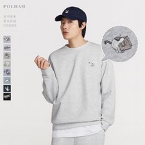 [폴햄] 남녀공용 고양이 자수 봄 맨투맨 세미오버핏 커플티 티셔츠 XXL 110 D1TR3