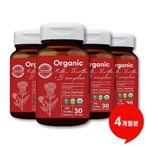 유기농 밀크씨슬 플러스 비컴플렉스 1350mg x 30정, 4개월분