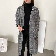 글렌체크 롱코트 1109906OUTER 롱코트 블랙 Black 밤색 Chestnut brown 네이비 Navy 캐주얼 어