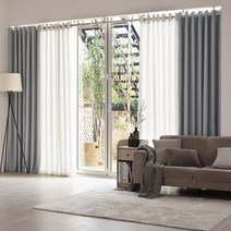 아일렛형 하비드 암막커튼 대형/거실형 (210x233cm) 네추럴그레이 1장