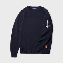 건지 울른스 건지울른스 나그랑 크루넥 코튼 스웨터 - 네이비 247914