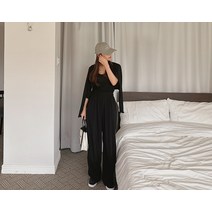 [리리앤코] 마리모앤 스판 골지 밴딩 와이드 팬츠