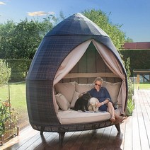 물놀이 서핑 라탄 방갈로 글램핑 텐트 휴가 비치 침대 등나무 데크 침대 테라스 태양, 럭셔리 리클라이닝 침대(철공예)